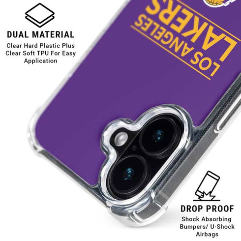 NBA Los Angeles Lakers Standard - Purple iPhone 16 Clear Case